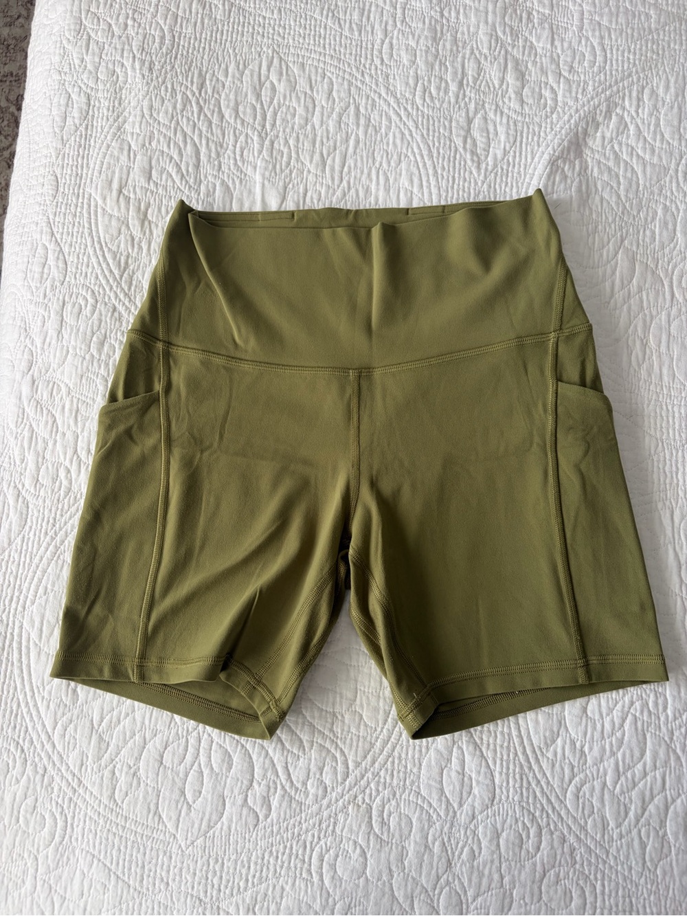 lululemon athletica Olive Green High-Rise Bike Shorts